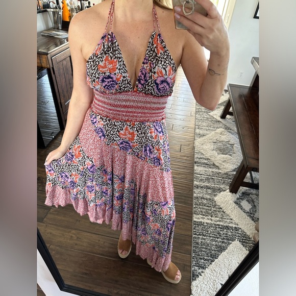 Free People High Low Backless Floral Dress Size Small - Picture 6 of 14